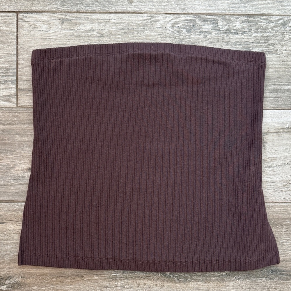 American Eagle Outfitters Ribbed Tube Top - Dark Brown